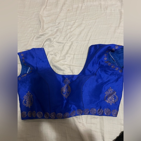 Royal Blue Indian Saree Blouse - Picture 1 of 3